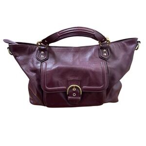 Vintage Coach Campbell Belle Tote Bag Burgundy Leather Shoulder Bag